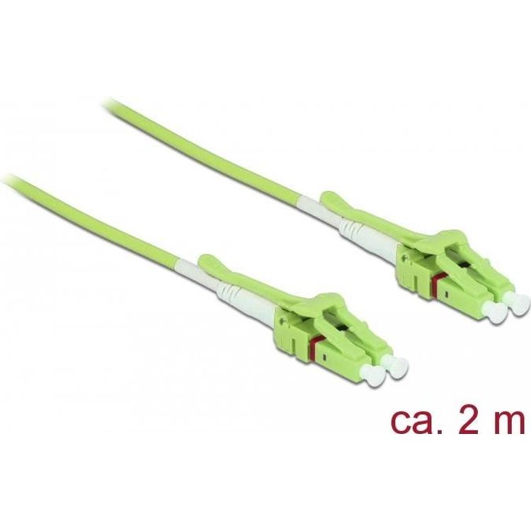 Tootefoto - DeLOCK 85689 kiudoptiline kaabel 2 m LC OM5 Roheline