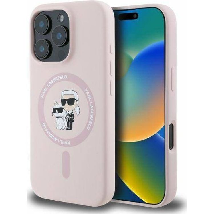 Tootefoto - Karl Lagerfeld KLHMP16XSCMKCRHP iPhone 16 Pro Max 6.9" pink hardcase Silicone Karl&Choupette H