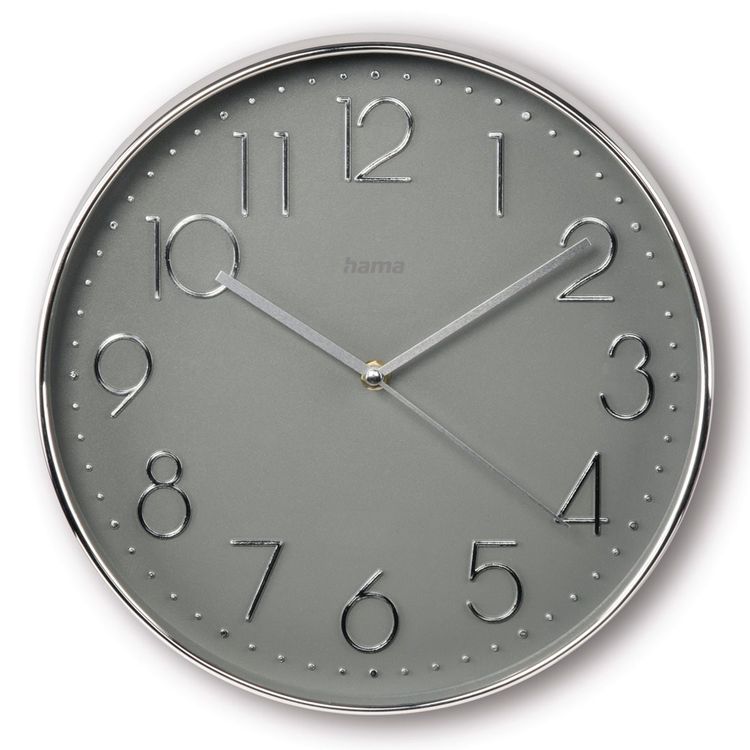 Tootefoto - Hama Wanduhr Korsika, 30 cm, ohne Ticken, Silber/Grau (00185874)