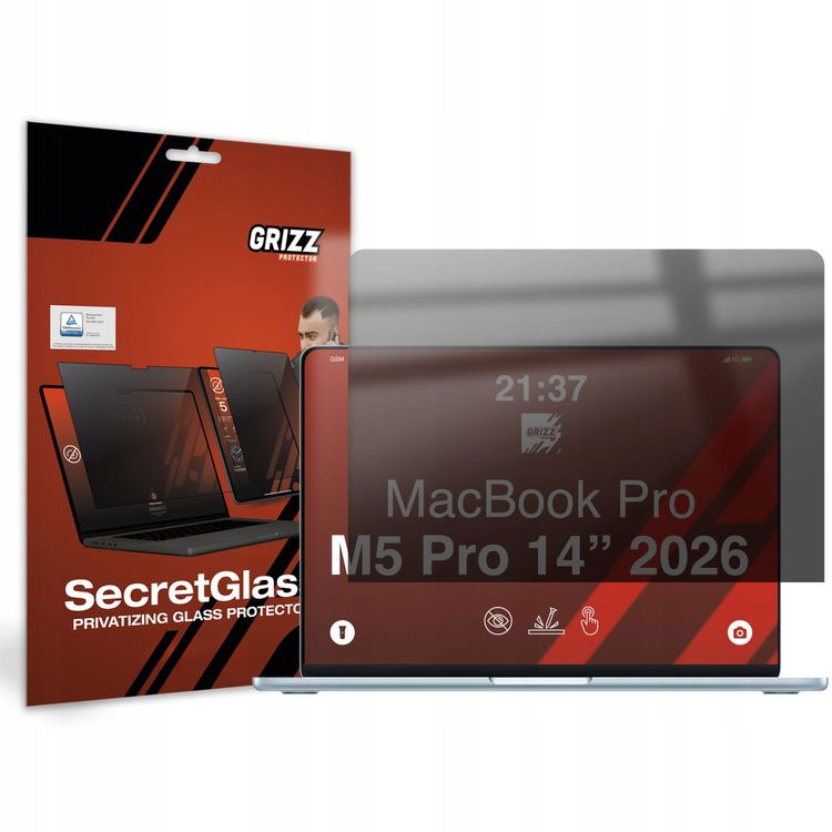 Tootefoto - GrizzGlassi filtriga j tunud privaatsusklaas GrizzGlass SecretGlass Apple MacBook Pro 14 (M1/M2/M3/M4/M5) jaoks