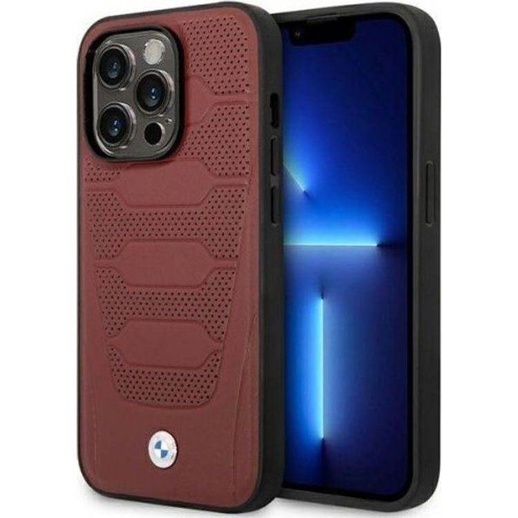 Tootefoto - BMW mbris BMW BMHMP14X22RPSR Apple iPhone 14 Pro Max Burgundia/burgundia nahkistmete muster MagSafe