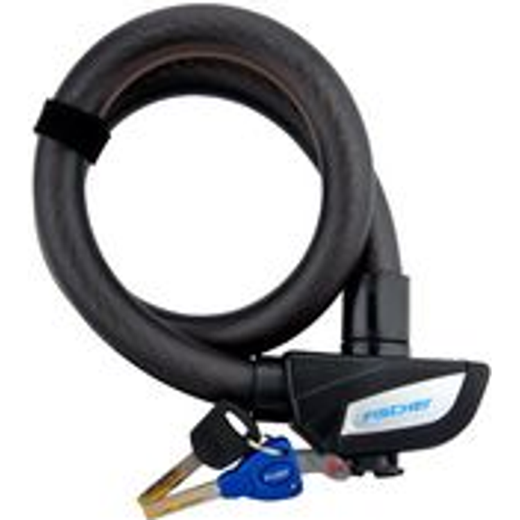 Tootefoto - FISCHER Seil-Fahrradschloss, L nge: 850 mm, schwarz Seilschloss ohne Rahmenhalter, Durchmesser: 23 mm, Seil - 1 St ck (85903)