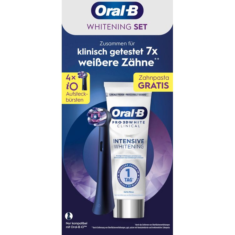 Tootefoto - iO Radiant White 4er + Oral-B 3D White Clinical K hle Minze