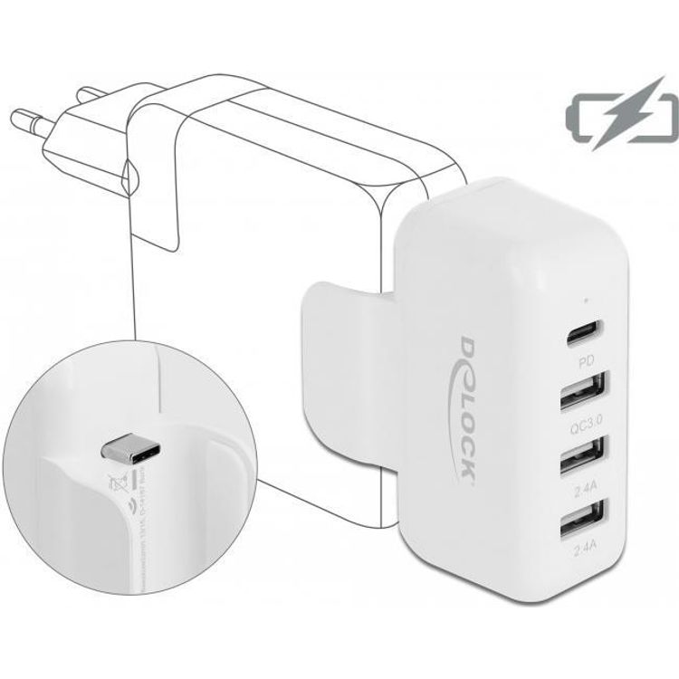 Tootefoto - DeLOCK 64079 jaotur USB 3.2 Gen 1 (3.1 Gen 1) Type-C Valge