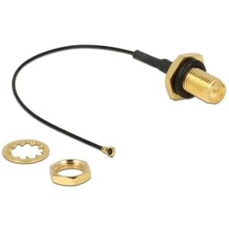 Tootefoto - DeLOCK 12464 koaksiaalkaabel 0,1 m RP-SMA MHF IV/ HSC MXHP32 Must