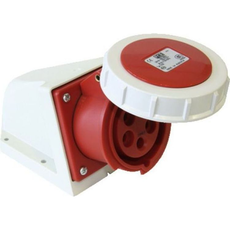 Tootefoto - PCE Fikseeritud pistikupesa 32A 5P 400V punane IP67 (1252-6p)