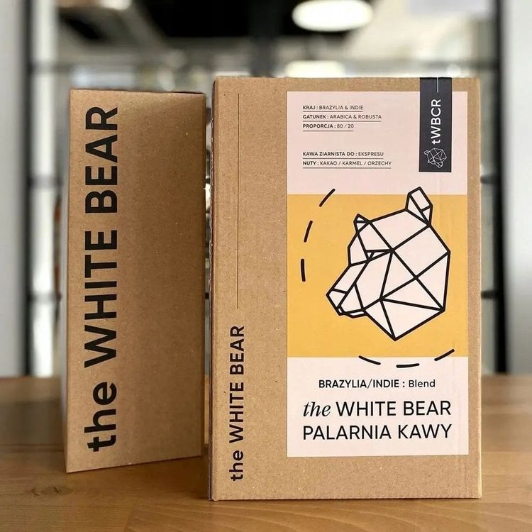 Tootefoto - White Bear kohvioad Brasiilia/India 1kg