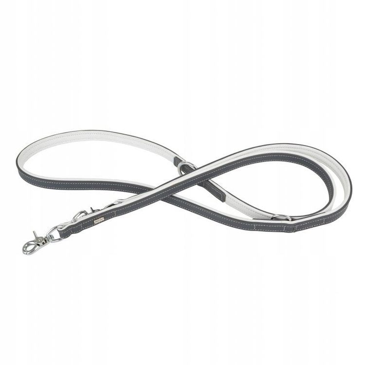 Tootefoto - Nahast kaelapael, 20 mm / 200 cm, hall/valge