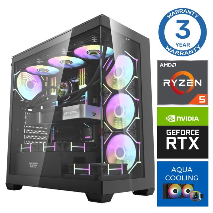Tootefoto - INTOP AQUA Ryzen 5 7600X 32GB DDR5 1TB SSD M.2 NVME+4TB RTX5070 12GB no-OS