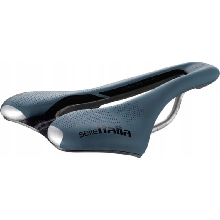 Tootefoto - Selle Italia Siod o SELLE ITALIA SLR BOOST GRAVEL TI316, Superflow L (id match - L3), TI 316 Rail, Fibra-Tek, Light Gel, 209g, Niebieskie (NEW)