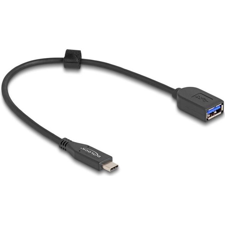 Tootefoto - Delock - USB-Kabel - 24 pin USB-C (M) zu USB (W) - 25 cm - bis zu 10 Gbps Datentransferrate, vergoldete Kontakte - Schwarz (60567)