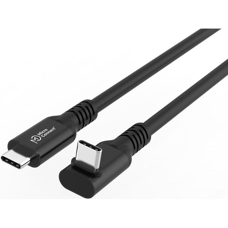 Tootefoto - MicroConnect USB-C 3.2 Gen 2x2 Premium Angled Cable 100W 20Gbps - Kabel - Digital/Daten (MC-USB3.2CC05-FA)