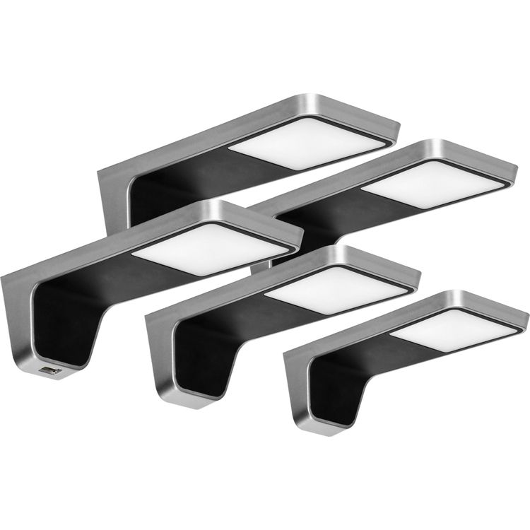 Tootefoto - Orno NELA komplekt 5 kapialusest LED-valgustist, 4x2W+7,5W, 4000K, USB-ga, must