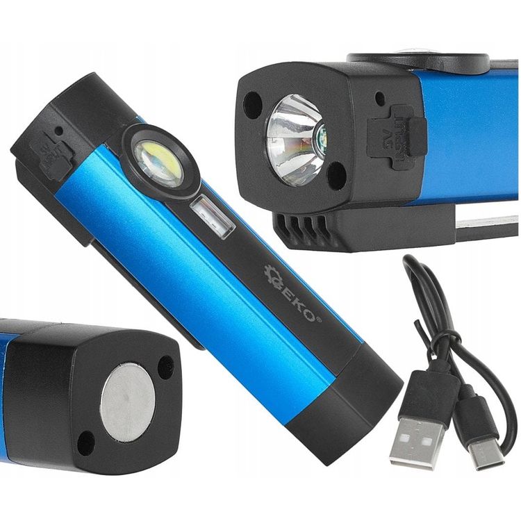 Tootefoto - Multifunktsionaalne taskulamp koos magnetiga + UV LED COB 5W 2000MAH 300LM IP54 - n itusepapp (12/96)