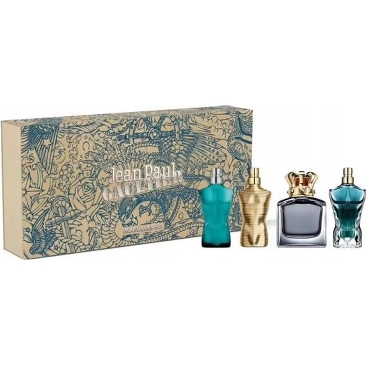 Tootefoto - KOMPLEKT JEAN PAUL GAULTIER MINIATURA Le Male EDT 7ml + MINIATURA Scandal EDT 7ml + MINIATURA Le Male Elixir EDP 7ml + MINIATURA Le Beau EDT 7ml