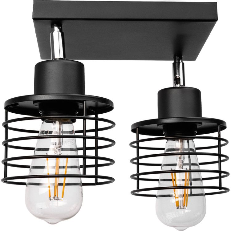 Tootefoto - Orno ISLA laelamp, seina- ja laekinnitus, max. v imsus. 2x60W, E27, must, kandiline alus