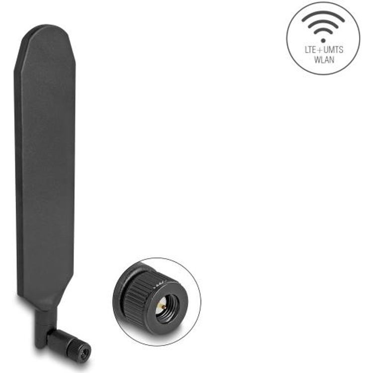 Tootefoto - Delock LTE GNSS Antenne SMA Stecker 1,5 - 3,0 dBi omnidirektional drehbar mit Kippgelenk schwarz (90103)