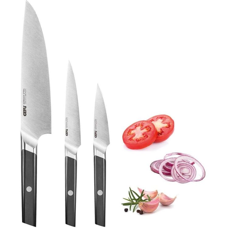 Tootefoto - Gefu ACURO Knife-Set 3-pcs Chef- All-Purpose & Vegetable Knife