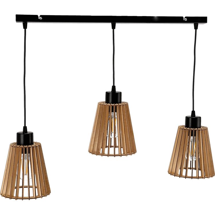 Tootefoto - Orno DELOS 3P E27 ripplamp, ripplamp, max. 3x60W, must, puit, riba