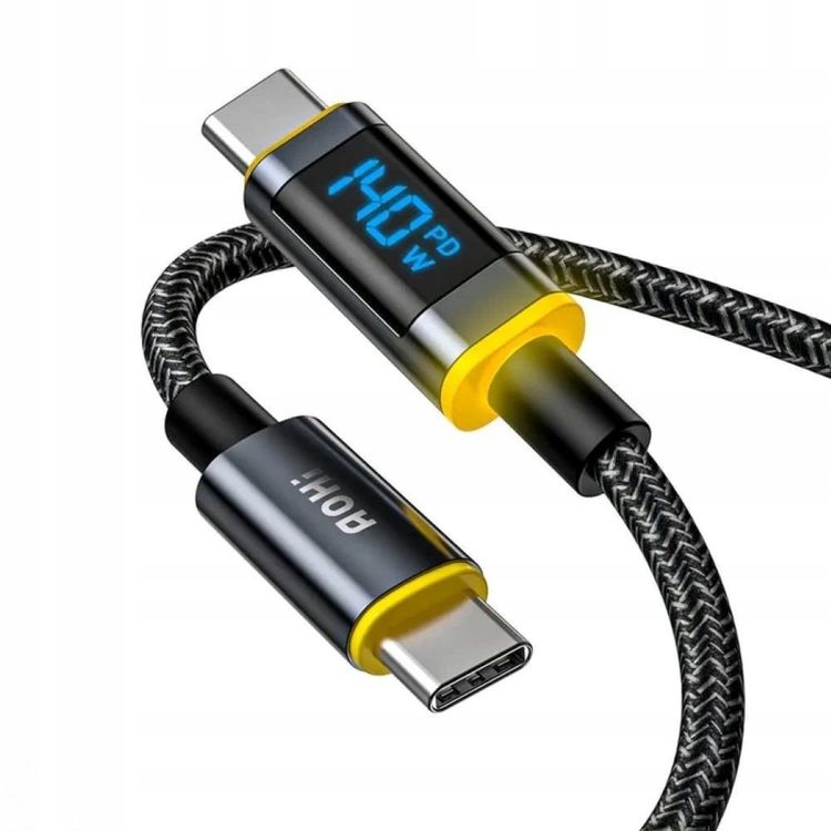 Tootefoto - AOHI USB-kaabel USB-C-kaabel LED-ekraaniga AOHi MAGLINE+ 140W 1,2m