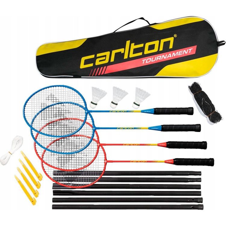 Tootefoto - Badminton set Carlton TOURNAMENT G3 4 rackets+3shuttlecocks+net+bag