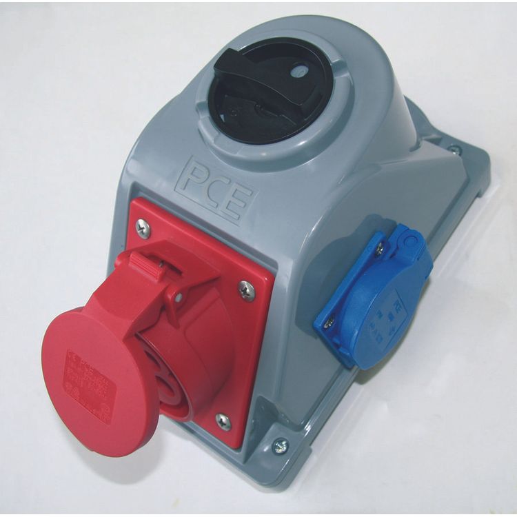 Tootefoto - PCE Fixed socket with switch Combo-Pol 16A 400V 3P + Z + N 2x230V IP44 96061542W