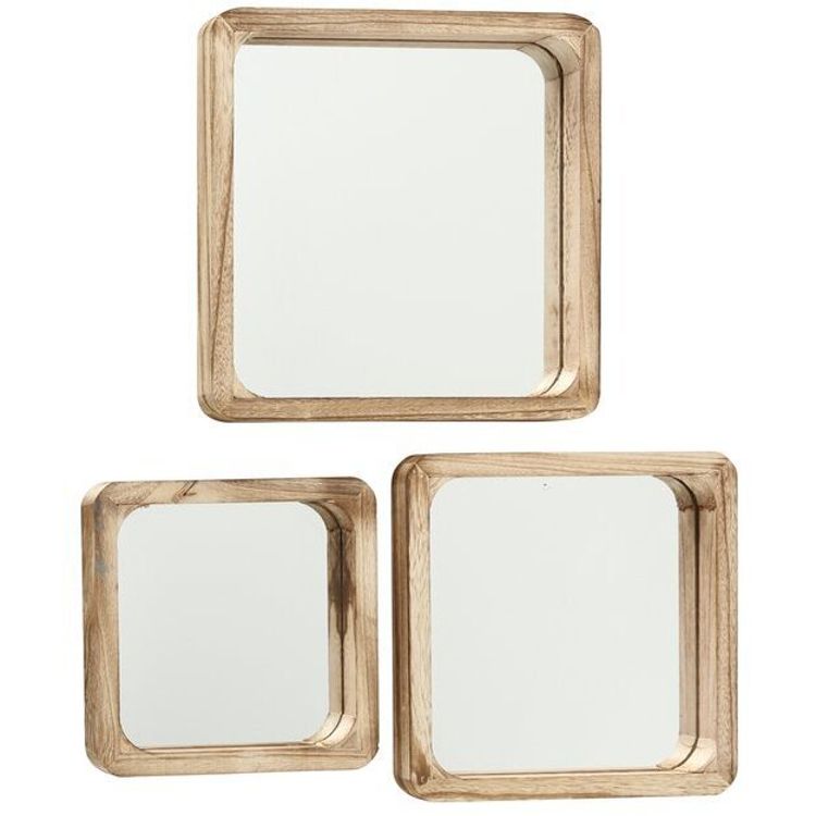 Tootefoto - Puidust seinapeeglid, kandilised MAMBO, 3 tk