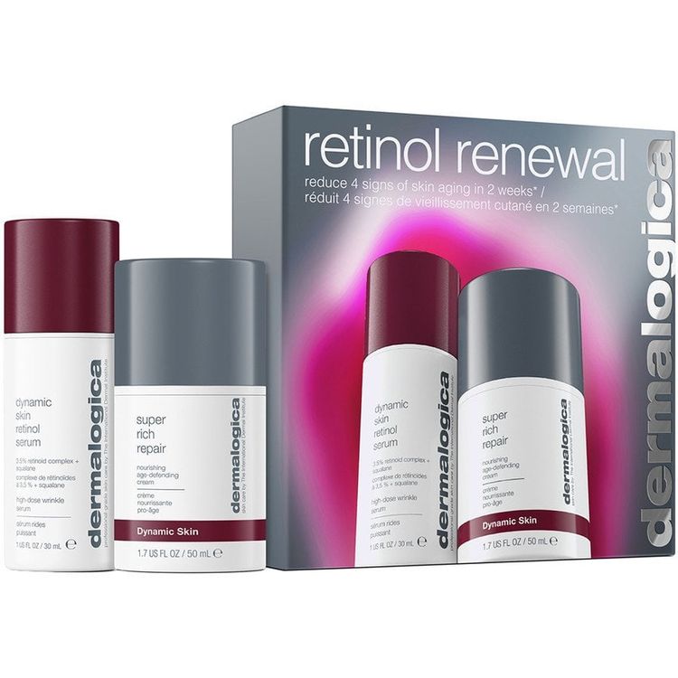 Tootefoto - Retinooli uuendamise komplekt dermalogica: d naamiline nahk, retinool, kortsudevastane, seerum, n o jaoks, 30 ml + d naamiline nahk, vanust trotsiv, kreem, n o jaoks, 50 ml naistel