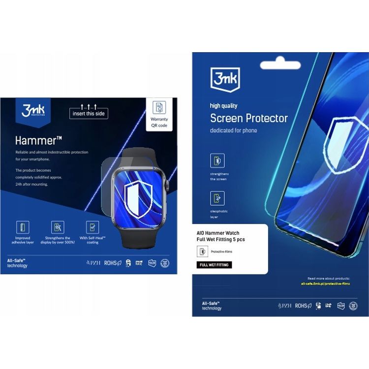 Tootefoto - 3MK 3mk All-Safe AIO fooliumist Hammer Full Wet Fitting Watch, 5 tk