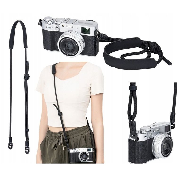 Tootefoto - Kaamera kaelarihm Retro Kodak Agfa Leica Fujifilm Canon Nikon / Cpc-b / must