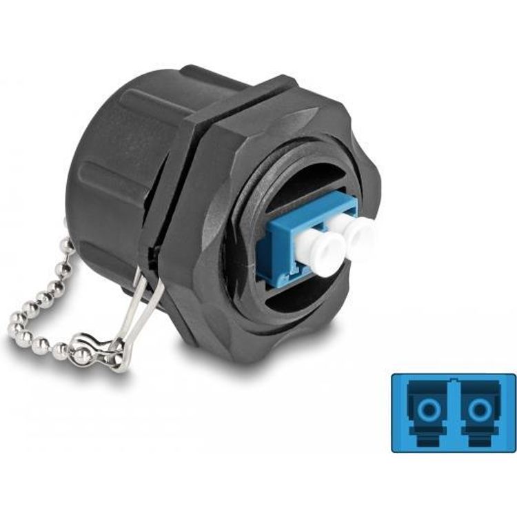 Tootefoto - DeLOCK 87886 kiudoptiline adapter LC/LC 1 tk Must, Sinine