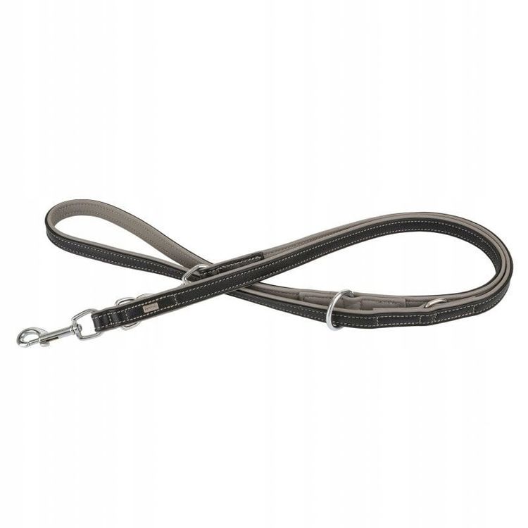 Tootefoto - Nahast kaelapael, XL: 25 mm / 200 cm, must/hall