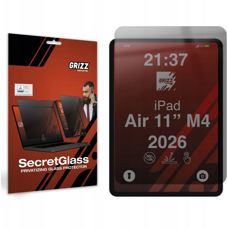 Tootefoto - GrizzGlass GrizzGlass SecretGlass matt privaatsusklaas Apple iPad Air 11" 2024 / 11" 2025 / 11" 2026 jaoks