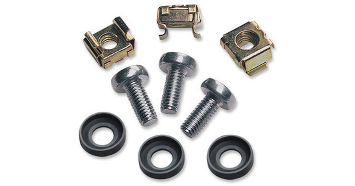 Cage Nut Set (50 Pack), M6 Nuts, Bolts and Washers, Suitable