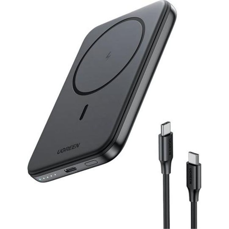 Tootefoto - Ugreen PB561 10.000mAh Magnetic Wireless Power Bank grey with USB-C cable