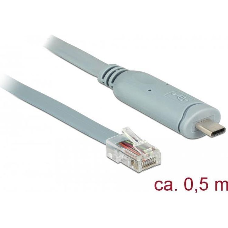 Tootefoto - DeLOCK 89917 j rjestikkaabel Hall 0,5 m USB 2.0 Type-C RJ45