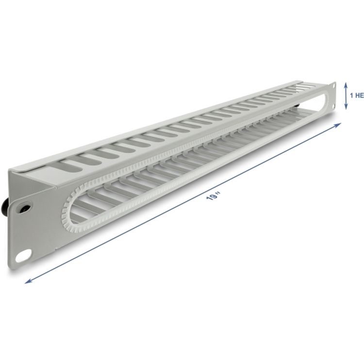 Tootefoto - Delock 48.26cm 19Zoll 1 HE Kabelmanagement Rangierpanel mit ffnung und Kantenschutz (67278)