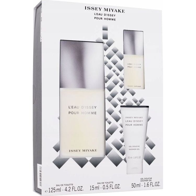 Tootefoto - Issey Miyake Xmas 2023 komplekt Issey Miyake: L'Eau d'Issey, Eau De Toilette, Meestele, 125 ml + L'Eau d'Issey, Eau De Toilette, Meestele, 15 ml *K bik + L'Eau d'Issey , Niisutav,