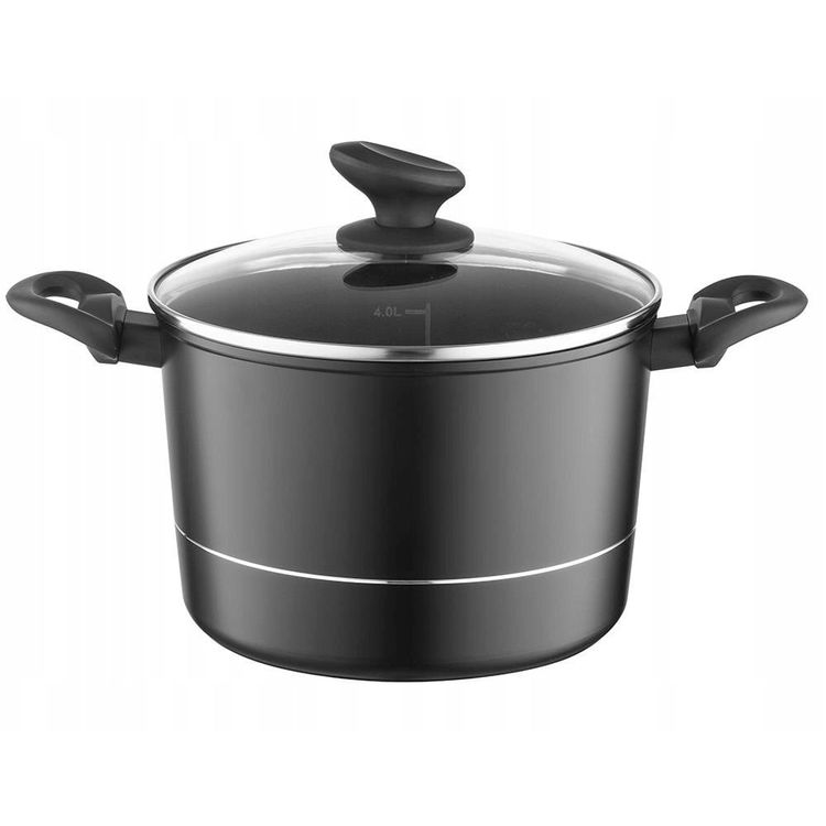 Tootefoto - Delux pott 24 cm 6,2L. Kaanega, k rge, ind. autor M.G. (Must, mittepulk, must k epide)