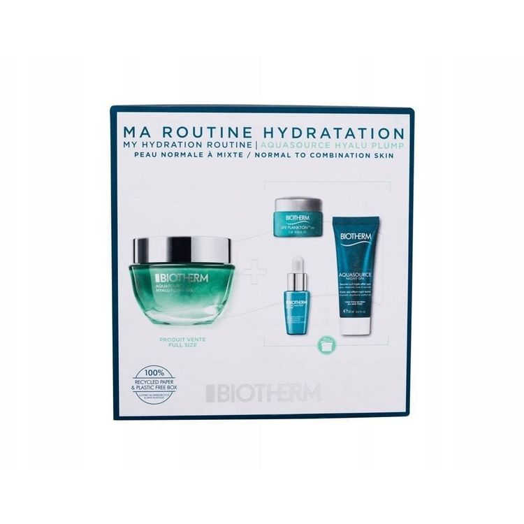 Tootefoto - Biotherm Set Aquasource Night Spa, Niisutav, ine, Palsam, N ole, 20 ml + Aquasource Hyalu, H aluroonhape, Niisutav, Sanitaartehnika, P evane, Geel, N ole, 50 ml + Life Plankton, V