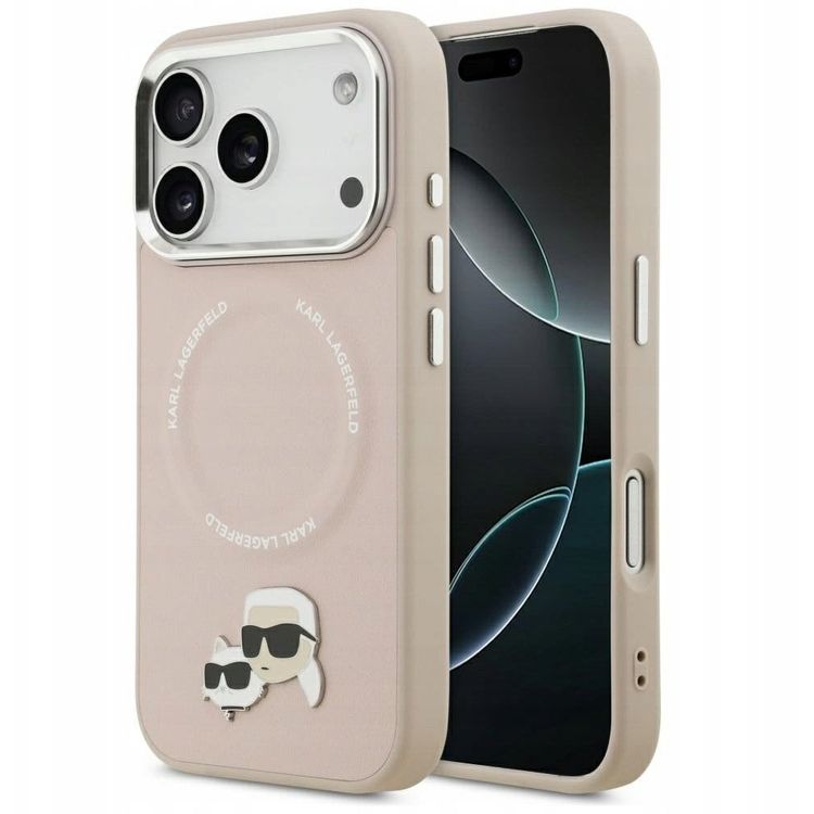 Tootefoto - Karl Lagerfeld Karl & Choupette Pins MagSafe Case for iPhone 17 Pro Max Pink