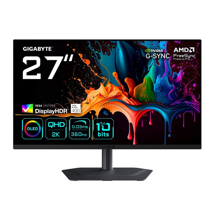 Tootefoto - Gigabyte MO27Q3 EK | 27 " | QD-OLED | QHD | 360 Hz | 0.03 ms | 2560 x 1440 pixels | 250 cd/m | HDMI ports quantity 2