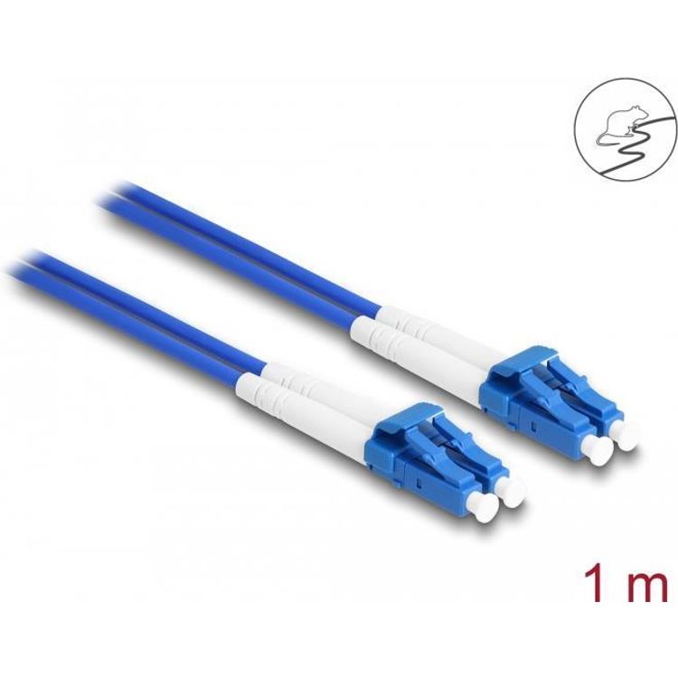 Tootefoto - DeLOCK 87919 kiudoptiline kaabel 1 m LC OS2 Sinine