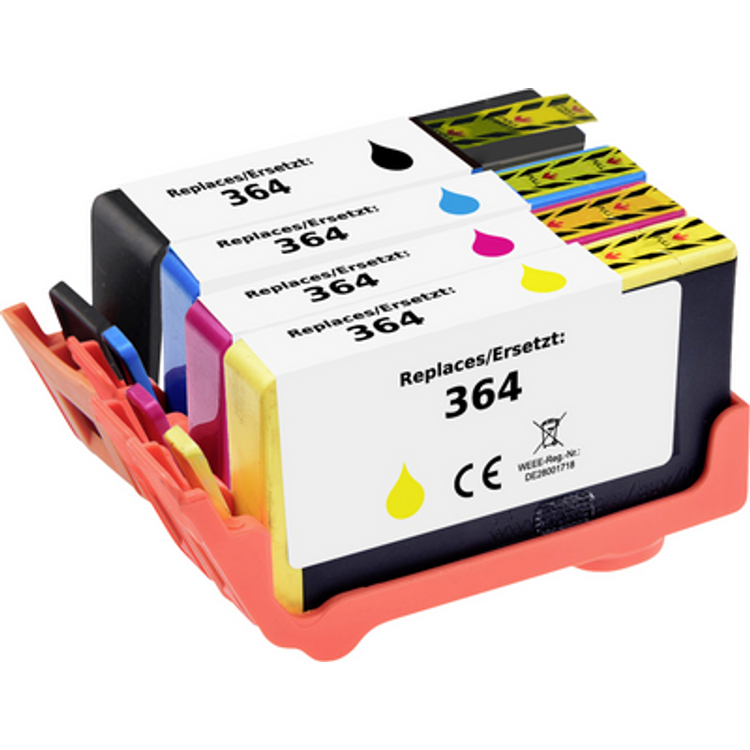 Tootefoto - Renkforce Druckerpatrone ersetzt HP 364, N9J73AE, CB316EE, CB318EE, CB319EE, CB320EE Kompatibel Kombi-Pack Cyan, Magenta, Gelb, Schwarz RF-I-HP364BKCMY4PK (RF-6922974)