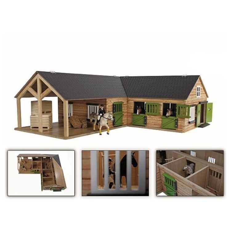 Tootefoto - Wooden stable for horses 4 boxes Car wash 68x77x27cm