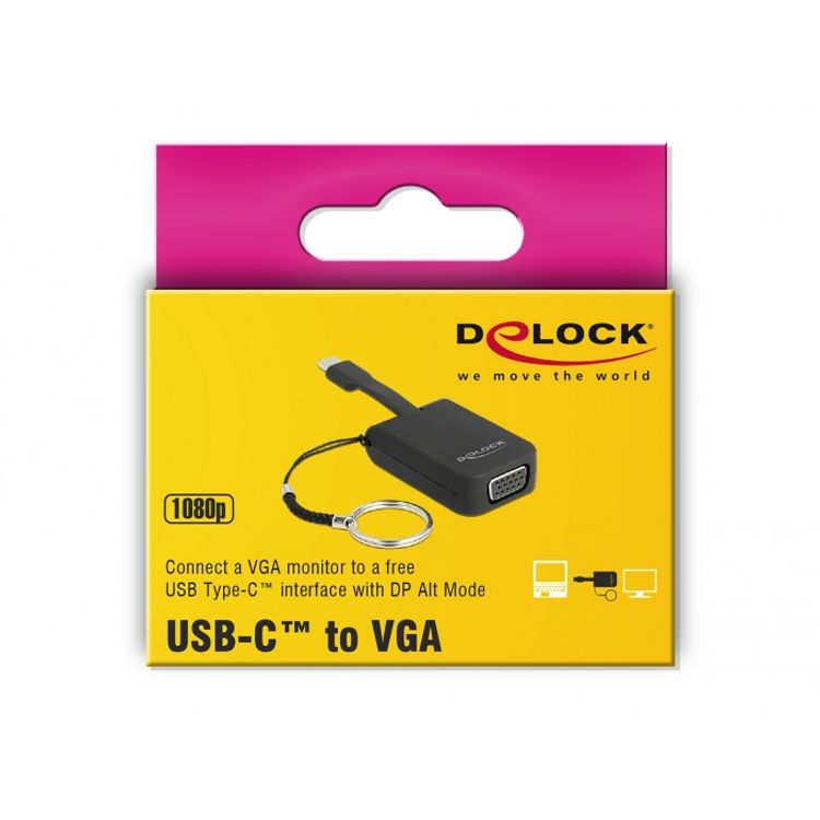 Tootefoto - DeLOCK 63941 videokaabliadapter 0,03 m USB t p-C VGA (D-Sub) Must