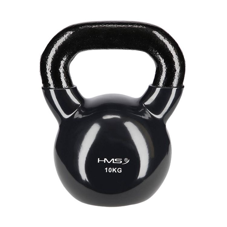 Tootefoto - Kettlebell winylowy 10 kg czarny HMS KNV10