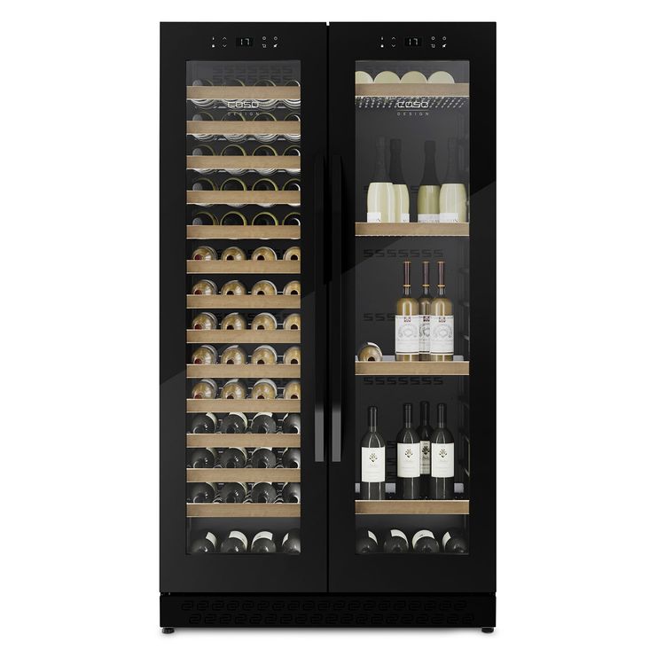 Tootefoto - Caso 00674 Wine Cooler WineChef Duo, Up to 122 bottles, Compressor Technology, Black