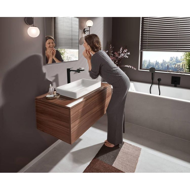 Tootefoto - Waschtischmischer Hansgrohe 75040670, mit Bodenventil, schwarz matt (HANSGROHE_75040670)