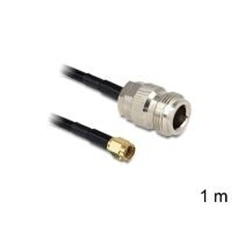 Tootefoto - DeLOCK 88684 koaksiaalkaabel 1 m RP-SMA Must
